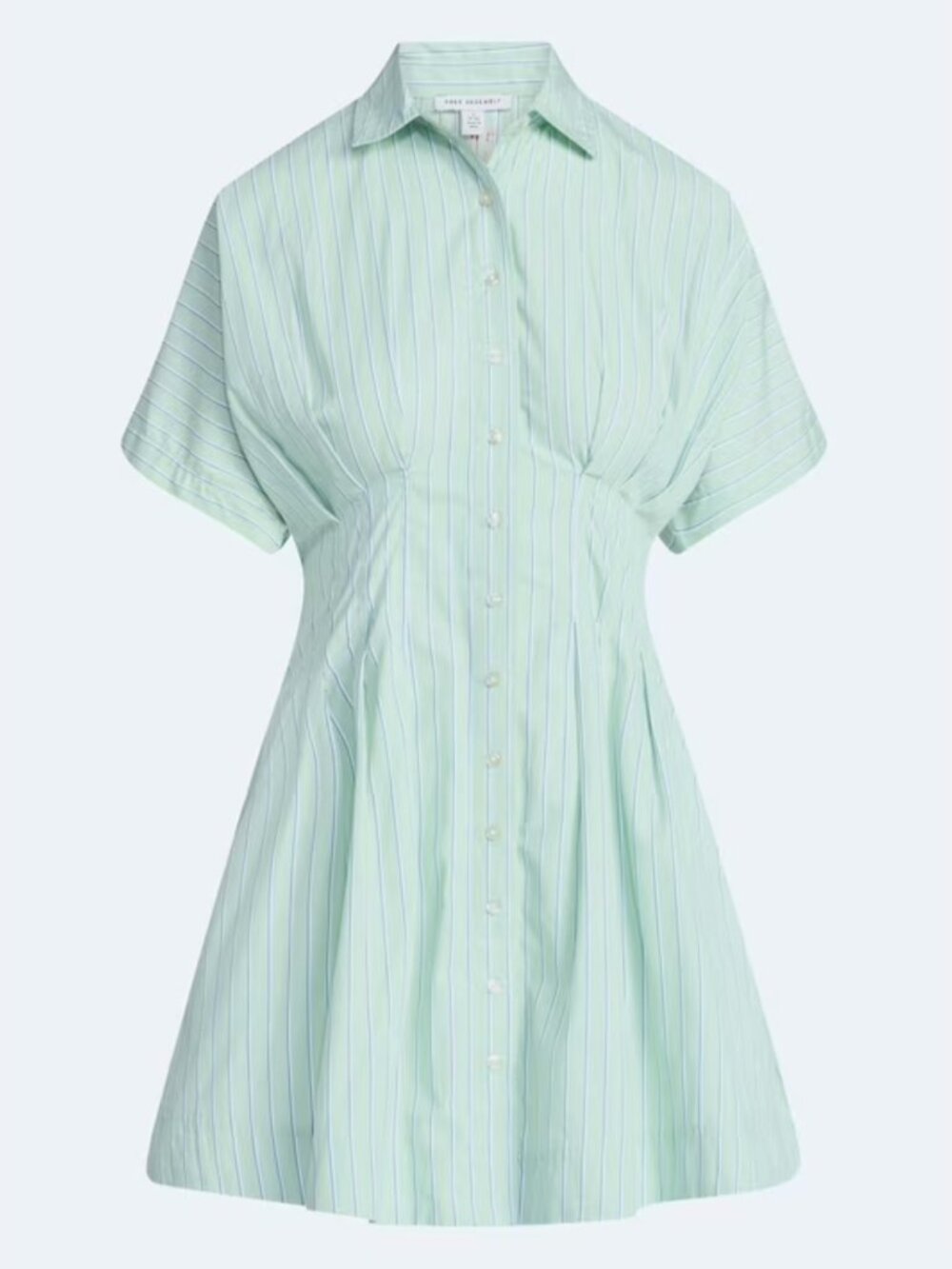 Free Assembly Women's Cotton Corset Mini Shirtdress with Short Sleeves